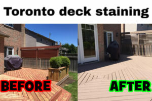 deck staining Before and After