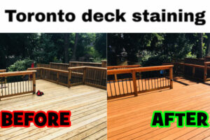 deck staining Before and After