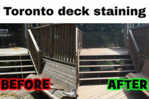 deck staining Before and After