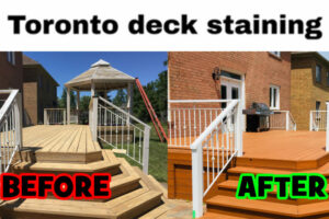 deck staining Before and After