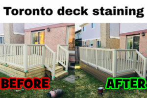 deck staining Before and After