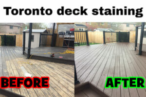 deck staining Before and After