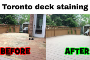 deck staining Before and After