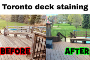 deck staining Before and After