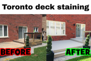 deck staining Before and After