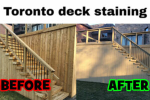 deck staining Before and After