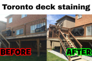 deck staining Before and After